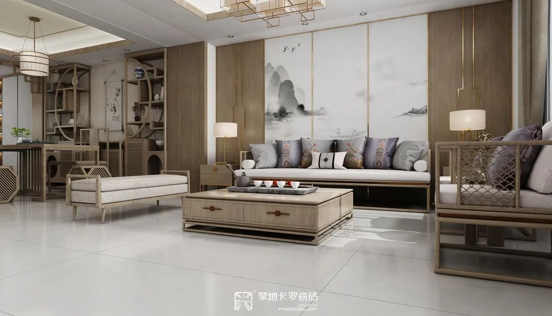  蒙地卡羅客廳巖板效果圖