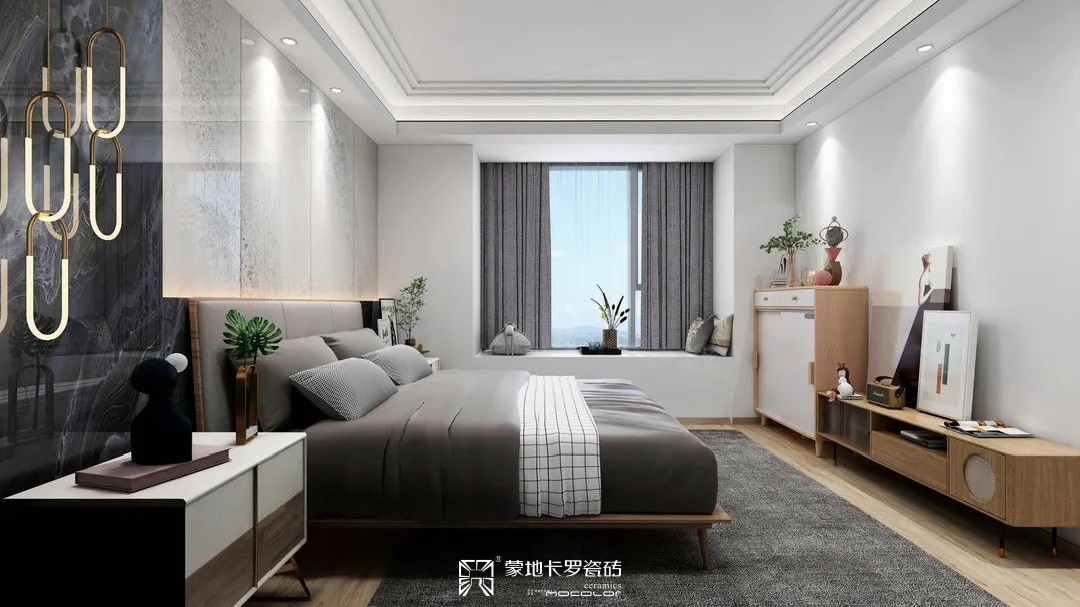 蒙地卡羅陶瓷巖板臥室裝修效果圖