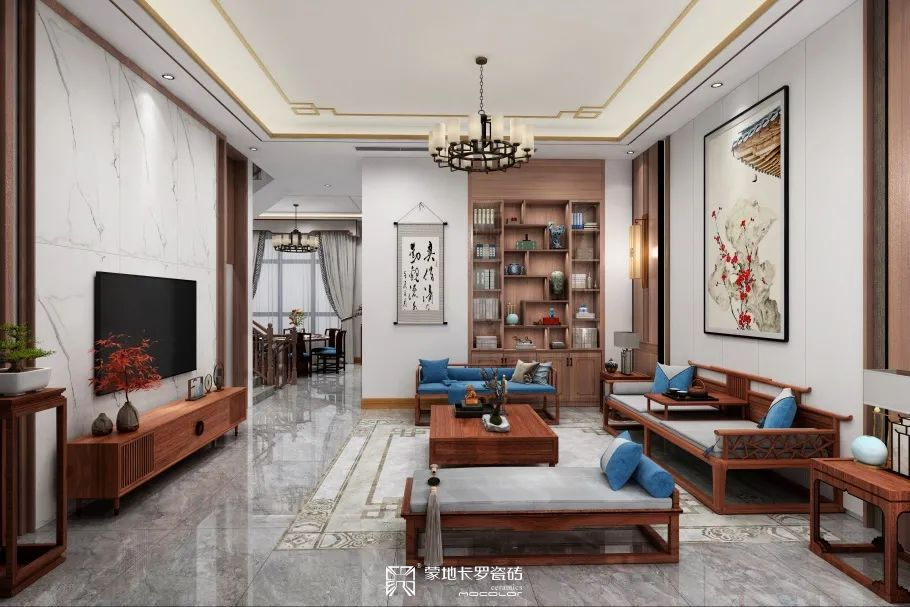  蒙地卡羅瓷磚中式風格裝修效果圖