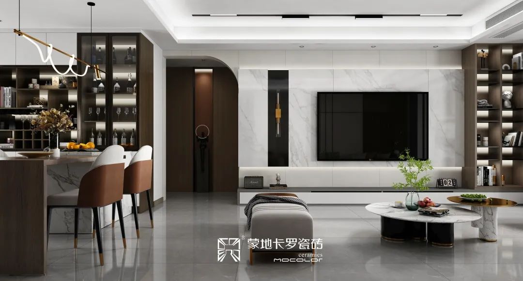  蒙地卡羅瓷磚馬里斯灰現代風格裝修效果圖 