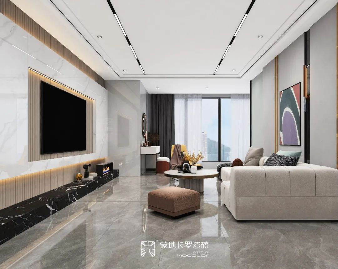  蒙地卡羅巖板客廳裝修效果圖