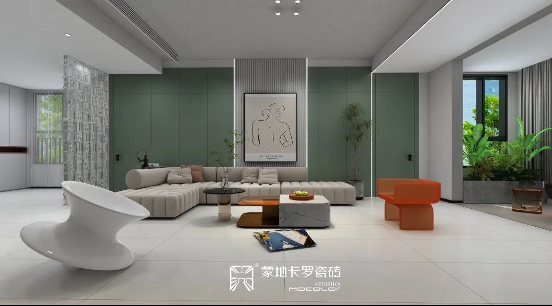  蒙地卡羅純色瓷磚裝修效果圖