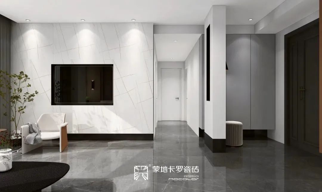蒙地卡羅純色瓷磚巖板家居效果圖